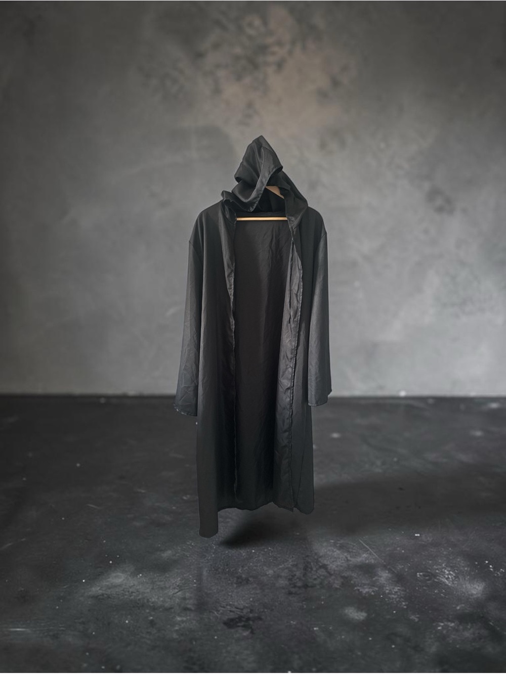 Black Hooded Long Coat - Lightweight Duster Star Wars